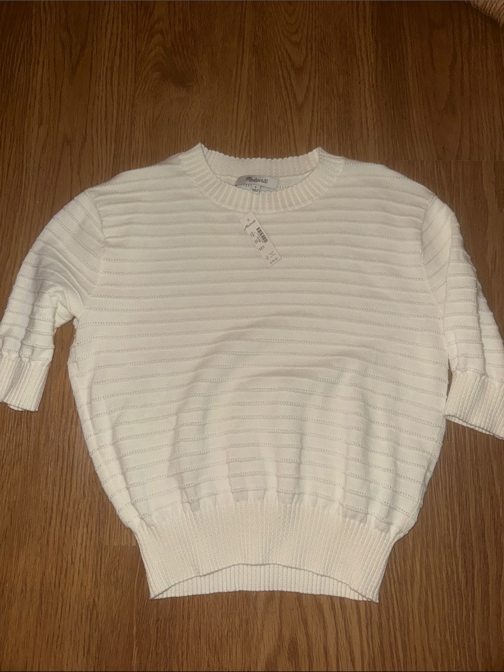 Madewell Textural Stitch Cotton Sweater